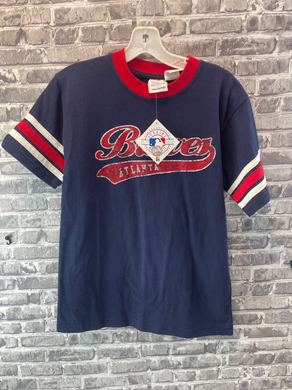 Braves Atlanta Navy Tee‎ with Red Trim
